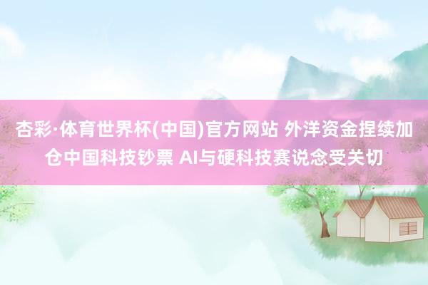 杏彩·体育世界杯(中国)官方网站 外洋资金捏续加仓中国科技钞票 AI与硬科技赛说念受关切