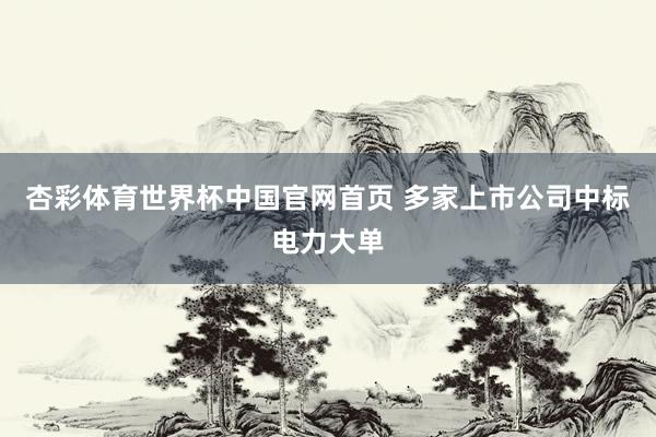 杏彩体育世界杯中国官网首页 多家上市公司中标电力大单