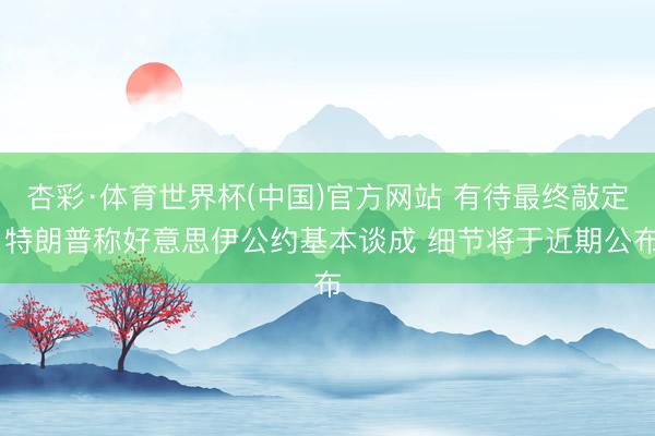 杏彩·体育世界杯(中国)官方网站 有待最终敲定 特朗普称好意思伊公约基本谈成 细节将于近期公布